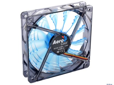  Aerocool Air Force 12  "Blue Edition" ( ), 3+4 pin, 52.65 CFM, 1200 RPM,