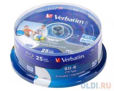  Blu-Ray VERBATIM BD-R 6x 25 GB 25  Cake box Printable (43771) LTH