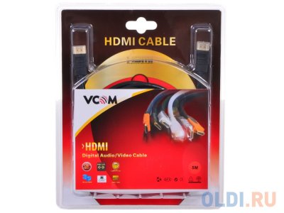  VCOM HDMI 19M/M ver:1.4-3D (VHD6000D-5MB)  5m,  , Blister