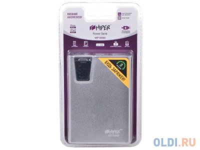   Hiper Mobile Power 10000 mAh silver  10000 -, 1x USB 5  1 , 1x USB 5