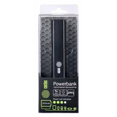   Cactus CS-PBAS120-2600BK Li-Ion 2600mAh 1A  1xUSB