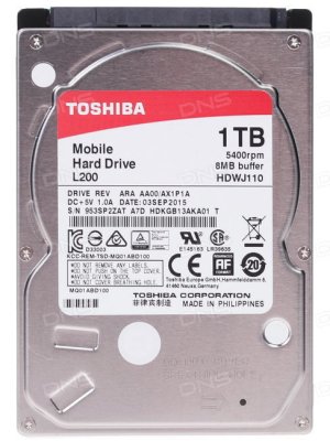   HDD 2.5" 1Tb SATA-II Toshiba L200 [HDWJ110UZSVA, 5400rpm, 8Mb]