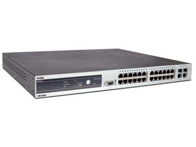  PoE D-link DES-3828P 24  UTP 10/100 PoE, 2  UTP Gb, 2xCombo UTP/SFP, L3, 19"