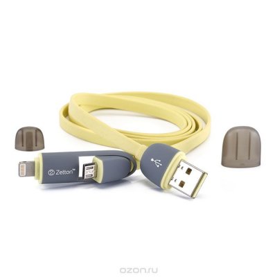 Zetton ZTLSUSB2IN1 USB    Apple 8 pin/Micro-USB, Yellow