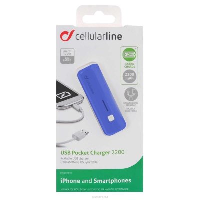 Cellular Line USB Pocket Charger Smart, Blue  