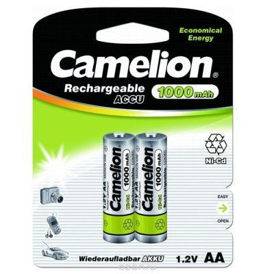  Camelion AA-1000mAh Ni-Cd BL-2 (NC-AA1000BP2) 2 , 1.2 