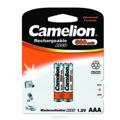  Camelion AAA-600mAh Ni-Mh BL-2 (NH-AAA600BP2) 2 , 1.2 