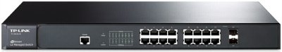 TP-LINK (TL-SG3216)   (16UTP 10/100/1000Mbps + 2Combo 1000BASE-T/SFP)