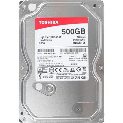   3.5" 500Gb 7200rpm 64Mb cache Toshiba P300 SATAIII P300 HDWD105UZSVA