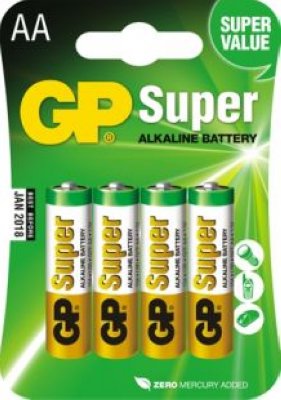  GP Super alkaline 15A (LR6) (1,5V) 4  2.5Ah size AA