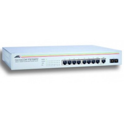  Allied Telesis AT-FS709FC-XX 8x10/100Mbps + 100FX Port unmanaged Switch, internal power s