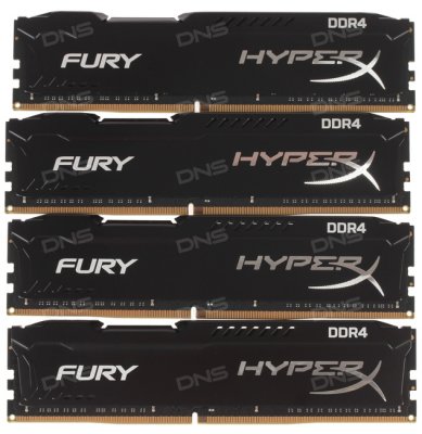   DDR4 32Gb (4  8Gb) PC-17000 2133MHz Kingston HyperX Fury Black Series ( HX421C14FBK4/