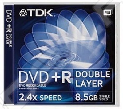  DVD+R TDK 8.5Gb 2.4x Jewel Case DL (DVD+RDL001J/TDK) (1 )