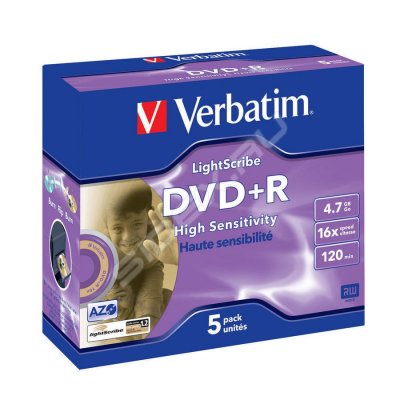  DVD+R Verbatim 4.7Gb 16x Jewel Case LightScribe (5 ) (43575)