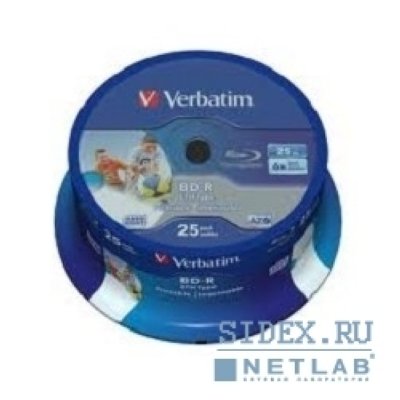  43771 VERBATIM BD-R 25 GB 6x CB/25 Ink Print LTH