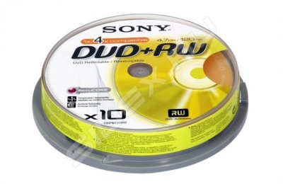  DVD+RW Sony 4.7Gb 4x Cake Box (10 ) (10DPW120ASP)