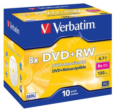  DVD+RW Verbatim 4.7Gb 8x Jewel Case (10 ) (43527)