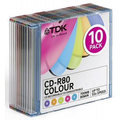  TDK CD-R Colour 700MB 52x SJC (10 ) (t18924) (CD-R80SCMIXA10-L)