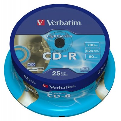  CD-R Verbatim 700Mb 52x Version 1.2 Lightscribe (25 ) 43659