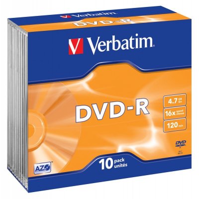  DVD-R Verbatim 4.7Gb 16x Slim case (10 ) (43655)