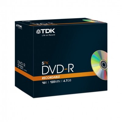  DVD-R TDK 4.7Gb 16x Jewel Case (5 ) (t19410)