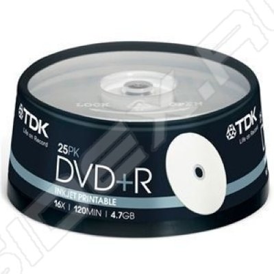  TDK DVD+R 4.7Gb 16x Cake Box Printable (25 ) (t19845)