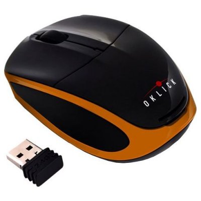  Oklick 530SW Wireless Optical Mouse Black-Orange USB