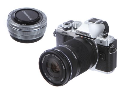  Olympus OM-D E-M10 Mark II Kit 14-42 mm Pancake + 40-150 mm R EZ Silver-Silver-Black