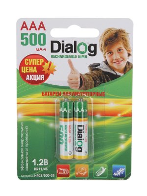  AAA - Dialog R03 HR03/500-2B 500 mAh Ni-MH (2 )