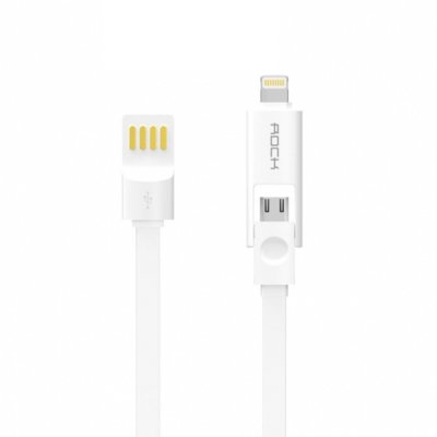   ROCK Combo USB-microUSB-Lightning 2m White