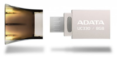 - USB Flash Drive 8Gb - A-Data DashDrive UC330 OTG USB 2.0/MicroUSB Silver-Black AUC330-8G-