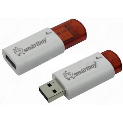  USB Flash Drive 4Gb - SmartBuy Click White SB4GBCl-W