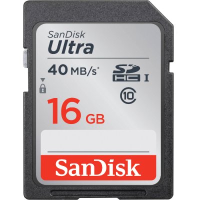   16Gb - SanDisk Ultra - Secure Digital HC Class 10 40MB/s UHS-I SDSDUN-016G-G46