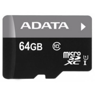   64Gb - A-Data Premier - Micro Secure Digital XC Class 10 UHS-I U1 AUSDX64GUICL10-R