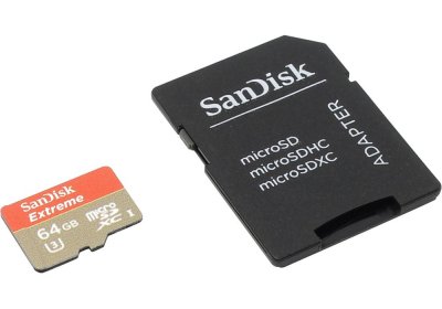   64Gb - SanDisk Extreme - Micro Secure Digital XC Class 10 UHS-3 SDSQXNE-064G-GN6MA