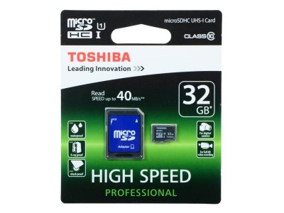   Micro SDHC 32Gb Class 10 Toshiba SD-C032UHS1(6A +  SD