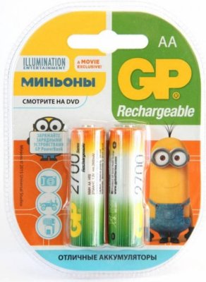  LR6/AA GP Rechargeable NiMH 270AAHC Minions GP270AAHCMIN-2CR2 2 