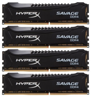   DDR4 16Gb 2400MHz PC-19200 Kingston HyperX Savage (HX424C12SBK4/16) (4x4Gb KIT)