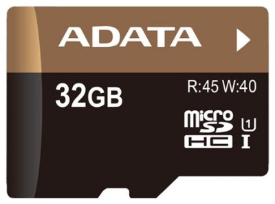   MicroSD 32Gb A-DATA microSDHC Class 10 (AUSDH32GUI1-RA1) + adapter