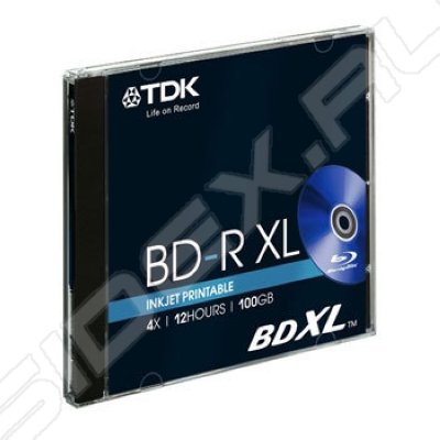 Blu-Ray TDK XL 100 , 4x, Printable, 1 ., Jewel Case, (t78836),  Blu-Ray 