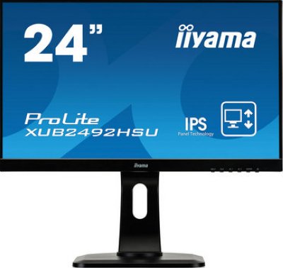  24" Iiyama ProLite XUB2492HSU-B1 IPS LED 1920x1080 5ms VGA HDMI DisplayPort