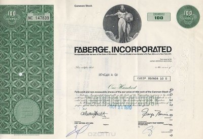   "Faberge Incorporated.   100 ". , 1970 