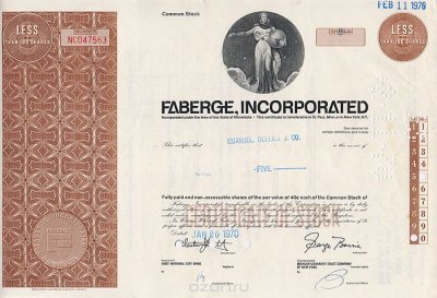   "Faberge Incorporated.   5 ". , 1970 