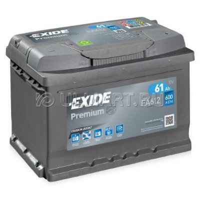  EXIDE Premium EA612 12V 61Ah 600A R+