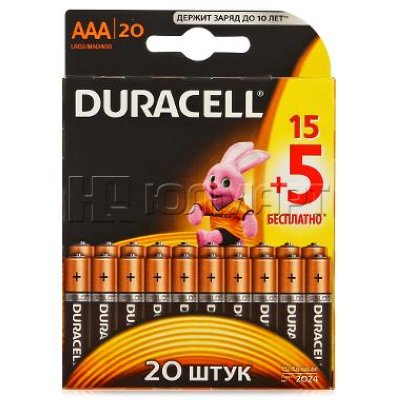  AAA (LR3) 20 . (15+5) Duracell  Basic