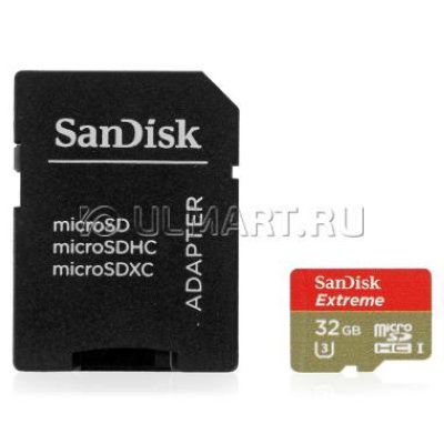   TransFlash 32Gb MicroSDHC class 10 UHS-I SanDisk Extreme for Action Cameras 90MB/s, SDS