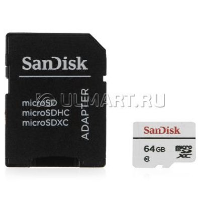   microSDXC Sandisk High Endurance Video Monitoring 64Gb Class10 (SDSDQQ-064G-G46A)