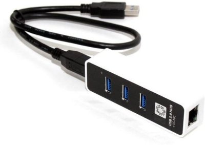 USB- 5bites UA3-45-03BK Black/White (3xUSB3.0 + RJ45)