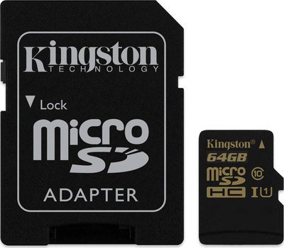 Micro SecureDigital 64Gb Kingston SDHC UHS-1 class 10 (SDCA10 / 64GB) + SD 