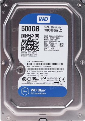   3.5" 500  WD Caviar Blue SATA3 7200rpm 32mb ( WD5000AZLX ) OEM